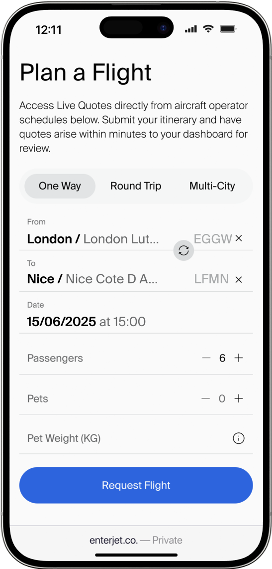 booking step - Request
